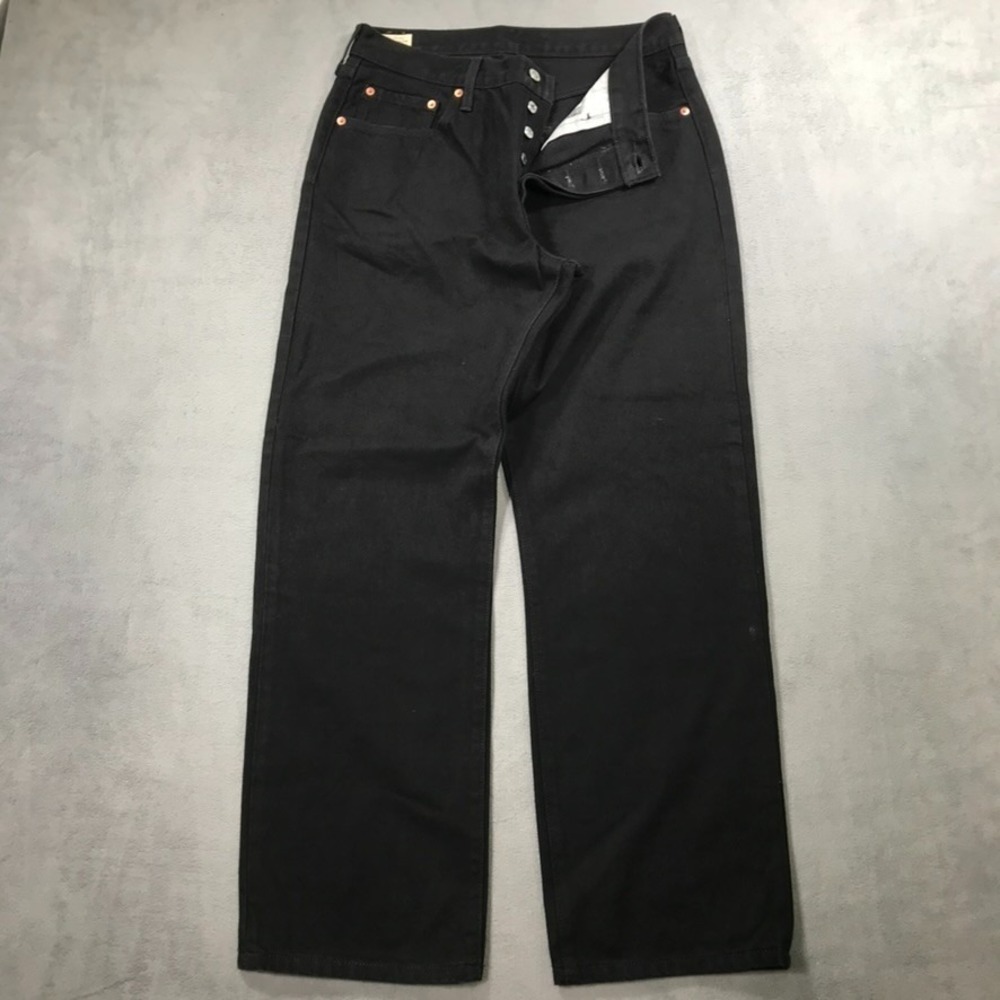 Levi's Premium 501 90's Jeans Women's 31x30 Black Rinse wash Baggy Button Fly